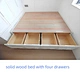 kid's wood bed with drawer